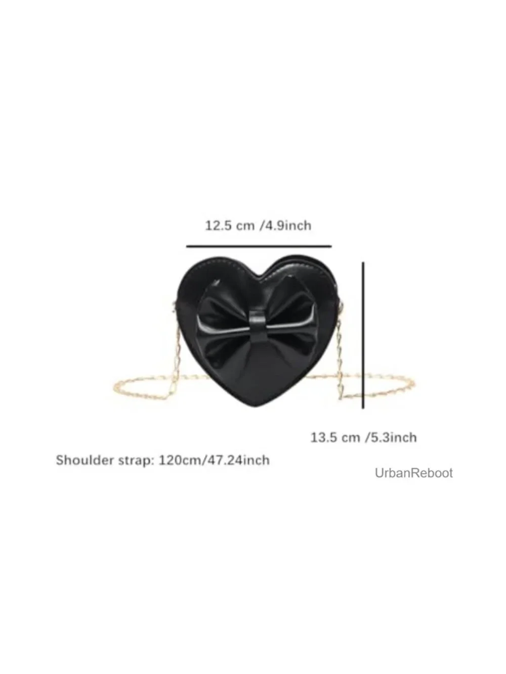 Heart Shaped Crossbody Purse Mini Leather Chain Bow Shoulder Bag